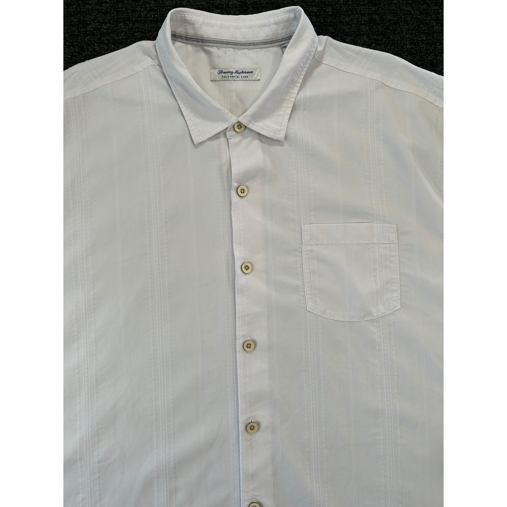 Tommy Bahama Mens 3XLB White Coastal Ease Tencel Coolmax Embroidered Shirt